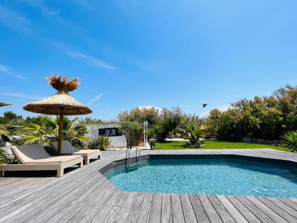Cabane Le Flamant Avec Jardin, Piscine Et Parking سانت ماري دو لا مير المظهر الخارجي الصورة