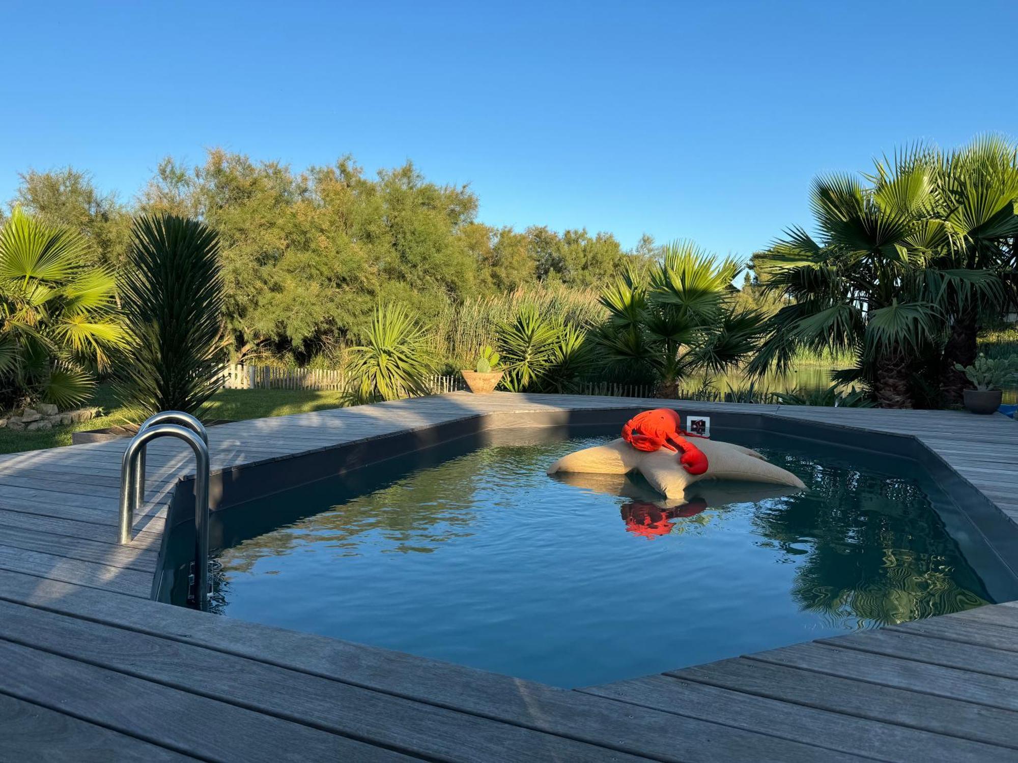 Cabane Le Flamant Avec Jardin, Piscine Et Parking سانت ماري دو لا مير المظهر الخارجي الصورة
